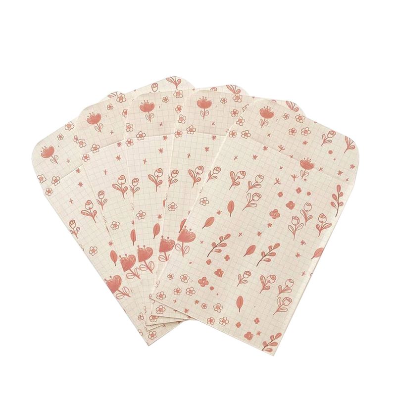 Pink Floral Drawing Paper Gift Bag