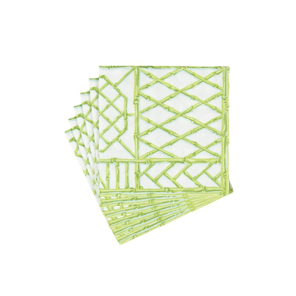 Green Bamboo Cocktail Napkins