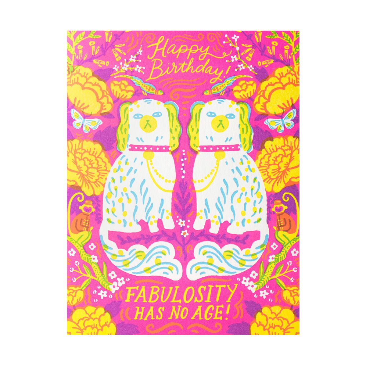 Fabulosity Birthday Spaniels Letterpress Card