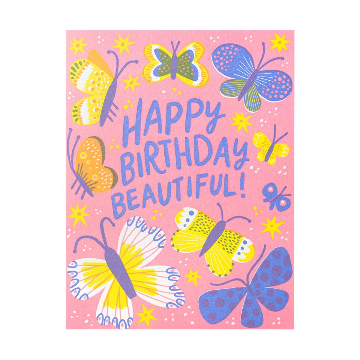 Beautiful Butterfly Birthday Letterpress Card