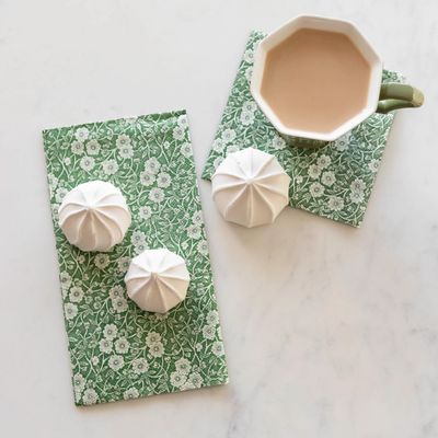 Green Calico Guest Napkin