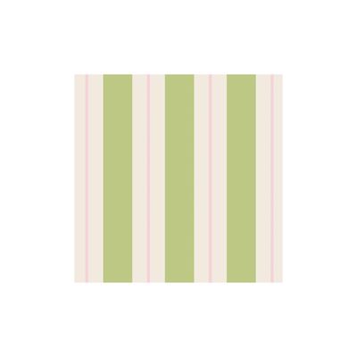 Green &amp; Pink Awning Stripe Cocktail Napkin
