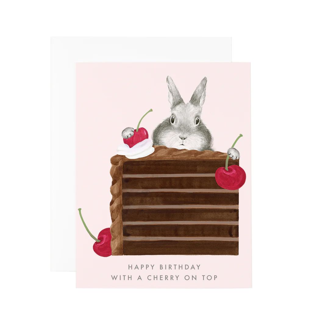 Happy Birthday With A Cherry On Top Greeting Card