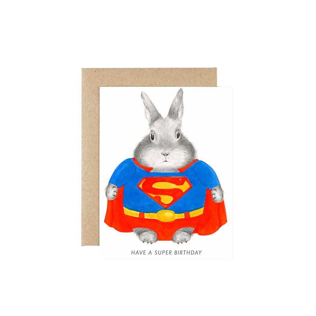 Super Bunny Birthday Card