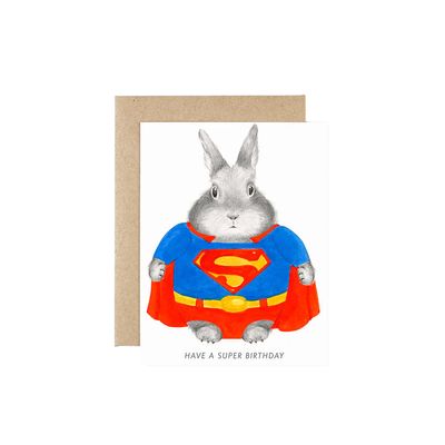 Super Bunny Birthday Card