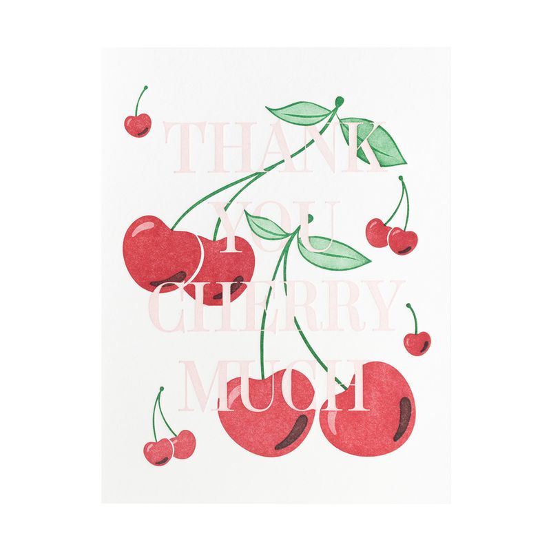 Thank You Cherry Much Letterpress Card