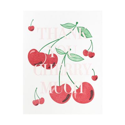 Thank You Cherry Much Letterpress Card