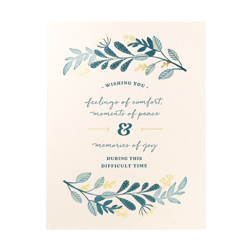 Sympathy Laurels Letterpress Card