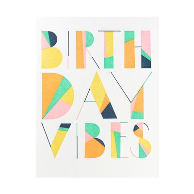 Birthday Vibes Letterpress Card