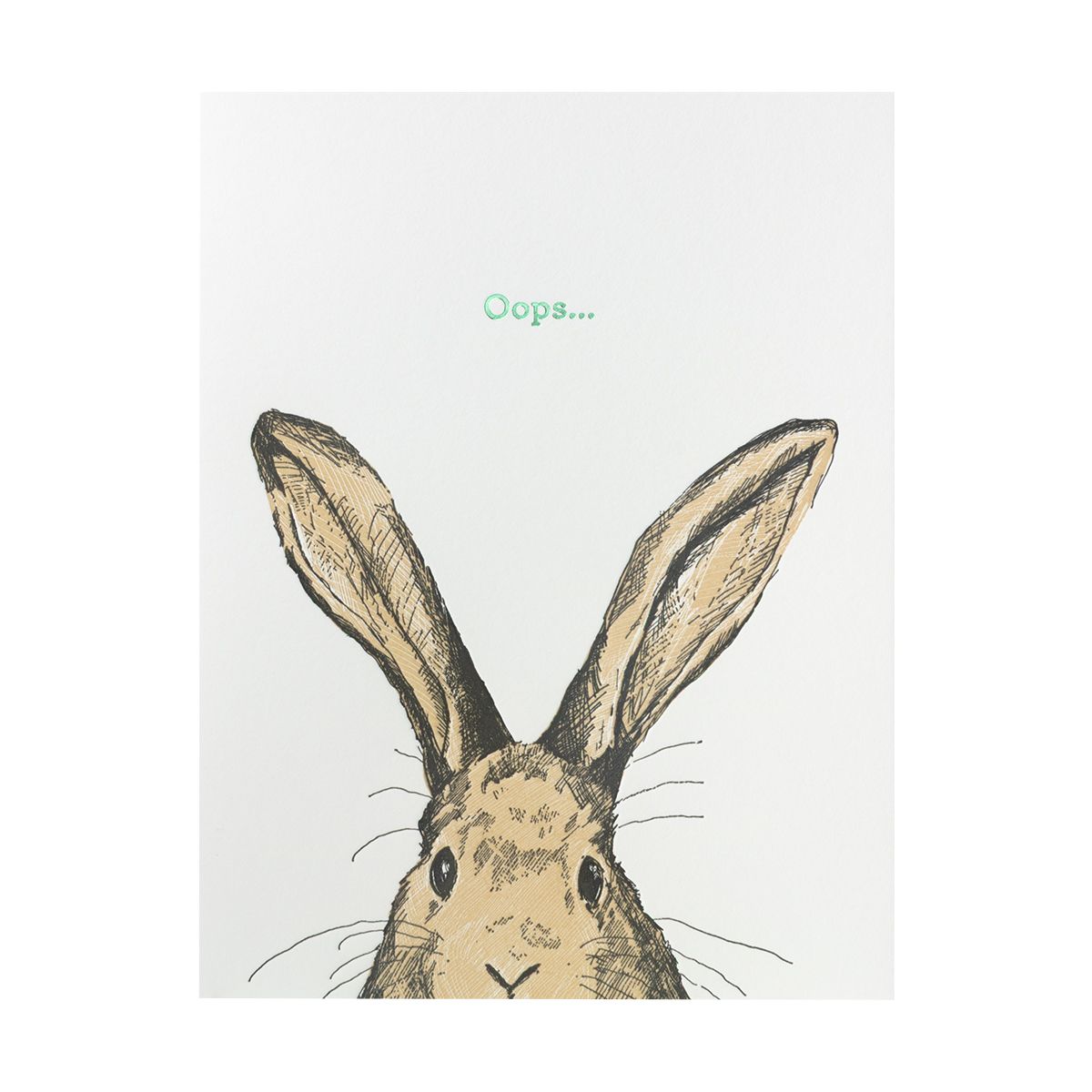 Oops Rabbit Letterpress Card