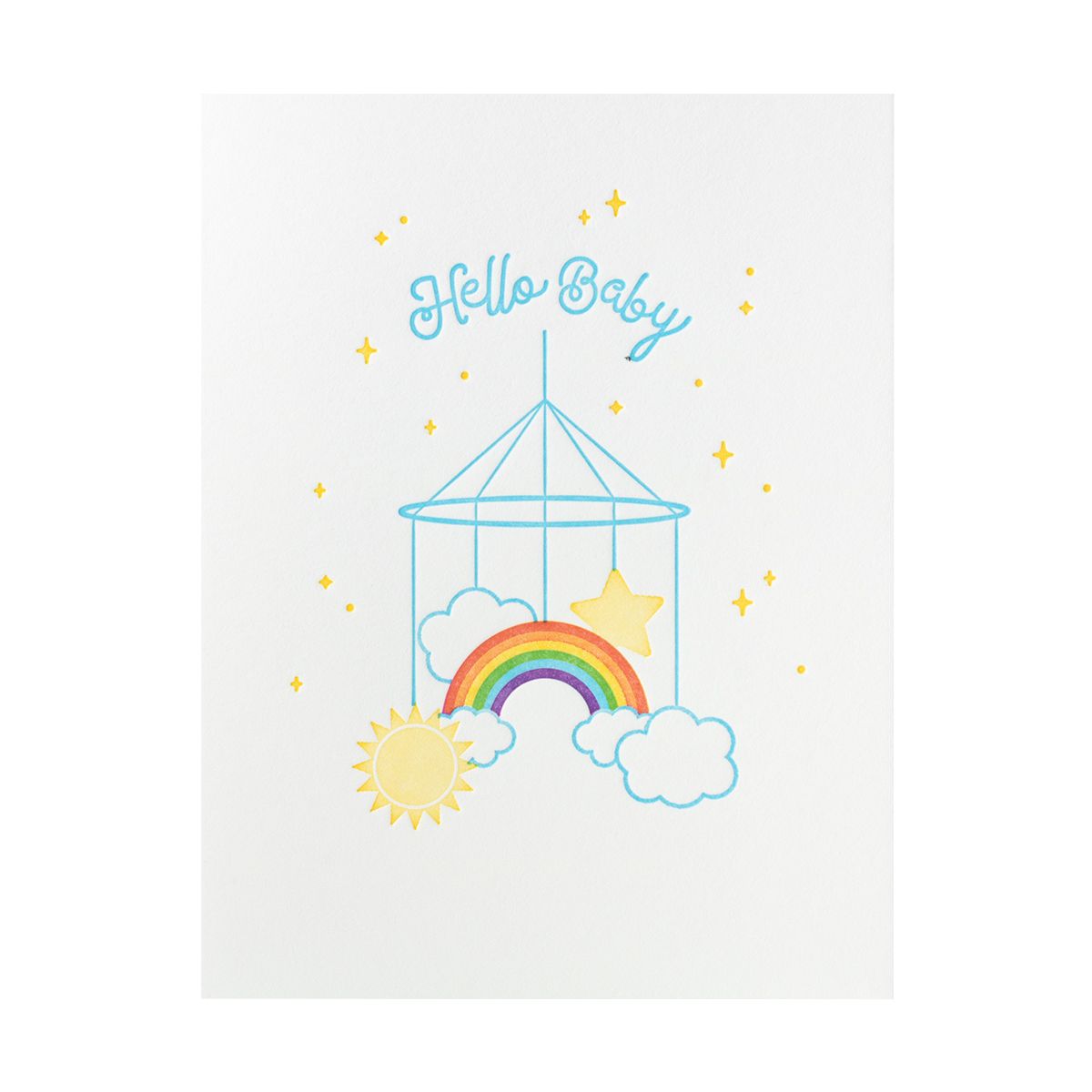 Rainbow Baby Mobile Letterpress Card