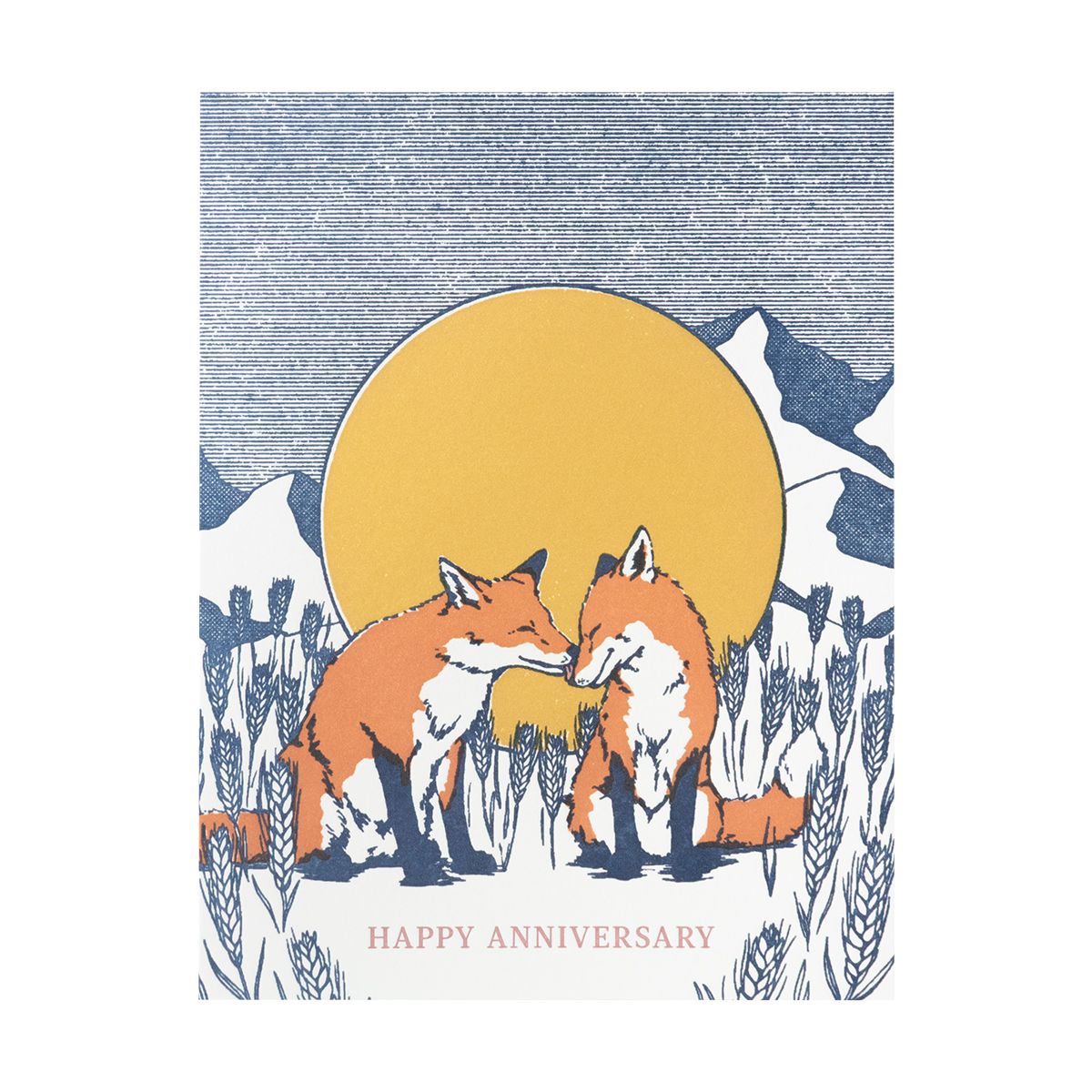 Foxes in Love Letterpress Anniversary Card