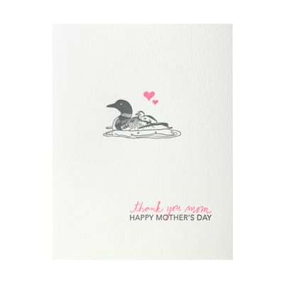 Loon Mom Letterpress Card
