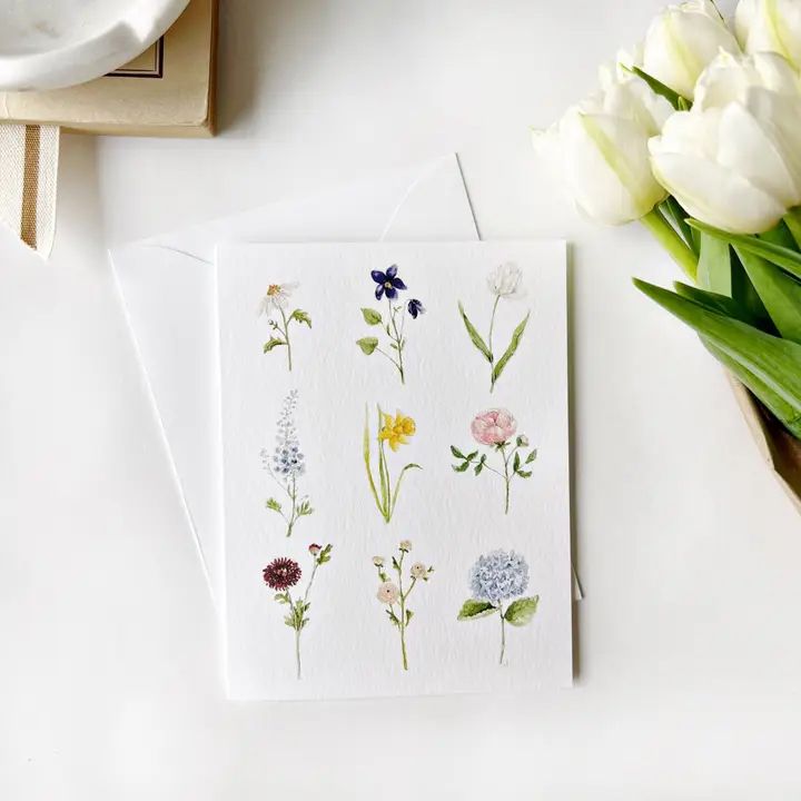 Garden Flowers Notecards Set of 8
