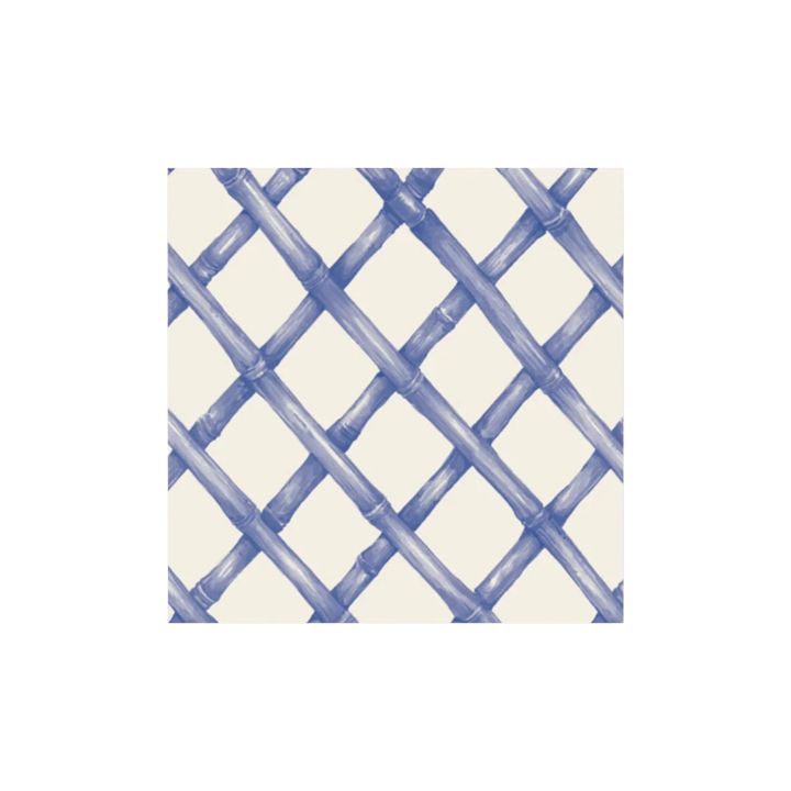 Blue Lattice Cocktail Napkin