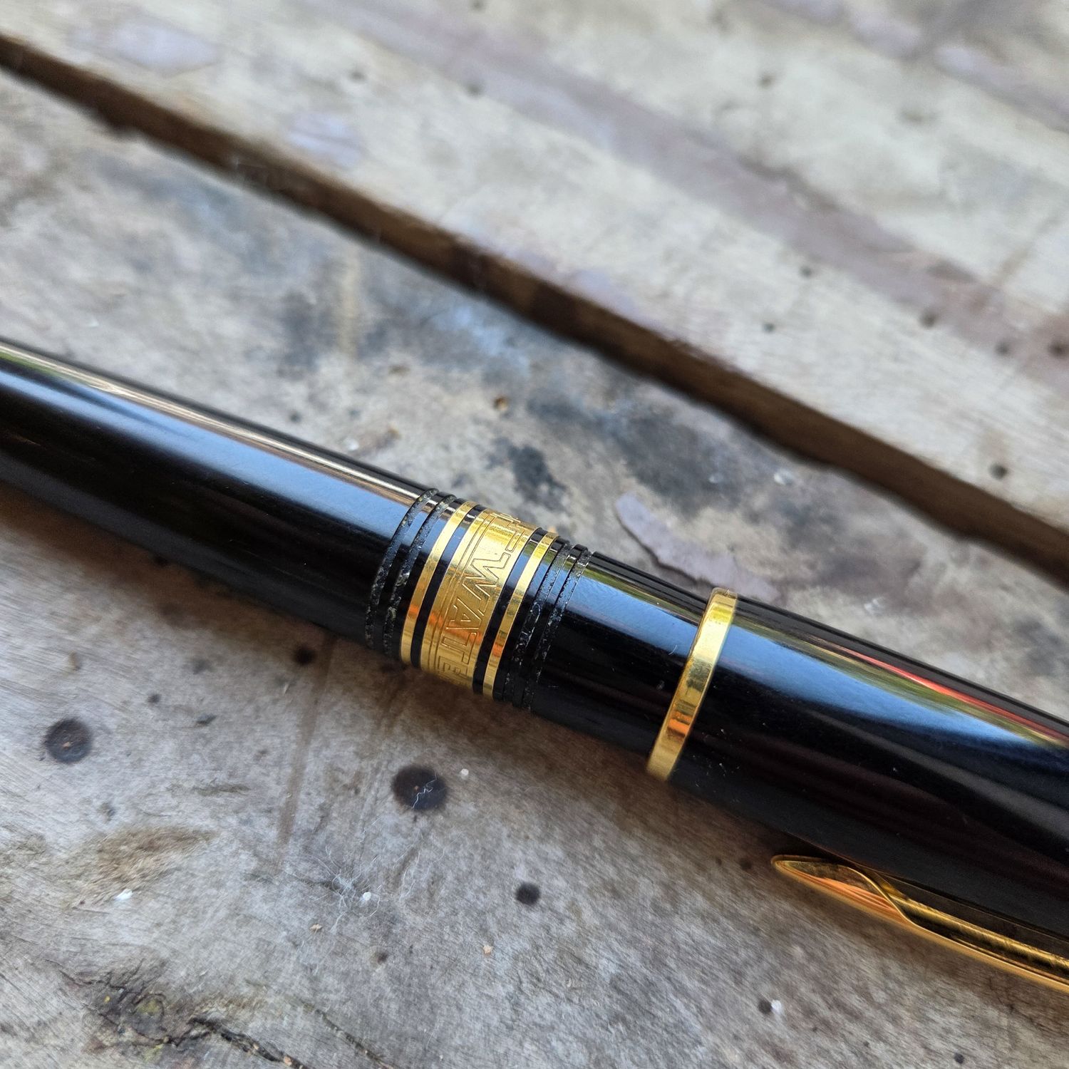 Waterman Charleston Black with Gold Trim Fountain Pen 18k Fine