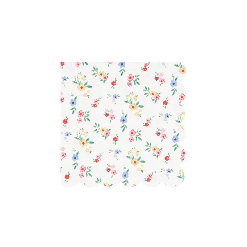 Ditsy Posy Scalloped Small Napkins