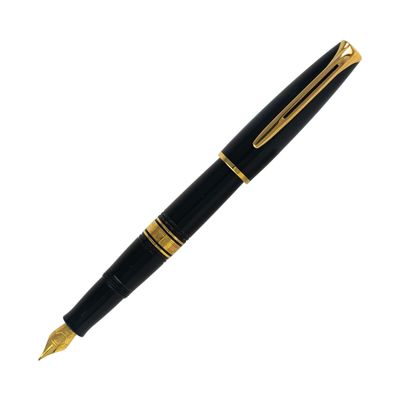 WATERMAN Charleston 万年筆 18K ブラック エボニー F Waterman Charleston Black with Gold Trim Fountain Pen 18k Fine