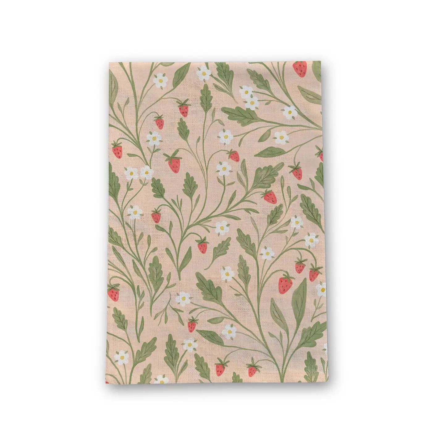 Strawberry Vines Linen Tea Towel