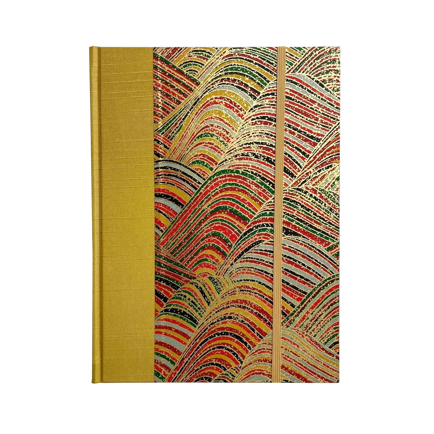 B5 Handbound Notebook, Blank - Golden Hills Chiyogami Cover