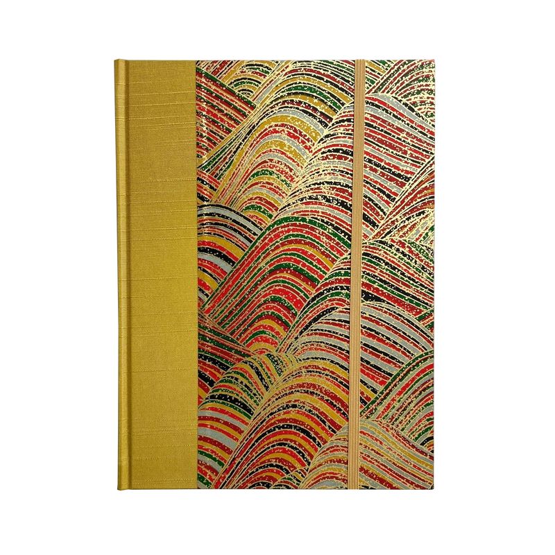 B5 Handbound Notebook, Blank - Golden Hills Chiyogami Cover