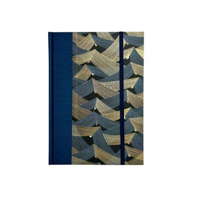 A5 Handbound Notebook, Lined - Golden Peaks Chiyogami Cover