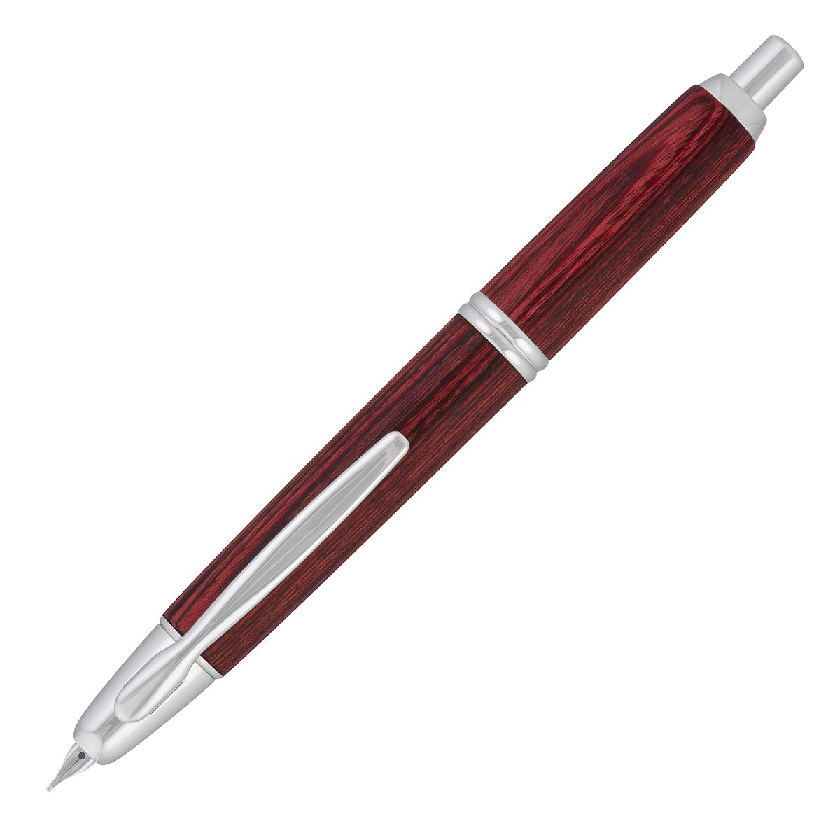 Pilot Vanish Point Birchwood Red Fountain Pen, Nib Size: Fine
