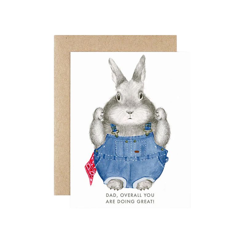 Overalls Bunny Father&#39;s Day Card