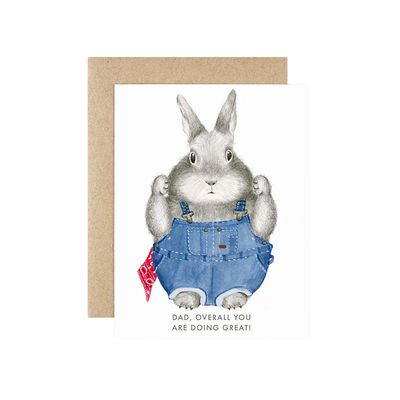 Overalls Bunny Father&#39;s Day Card