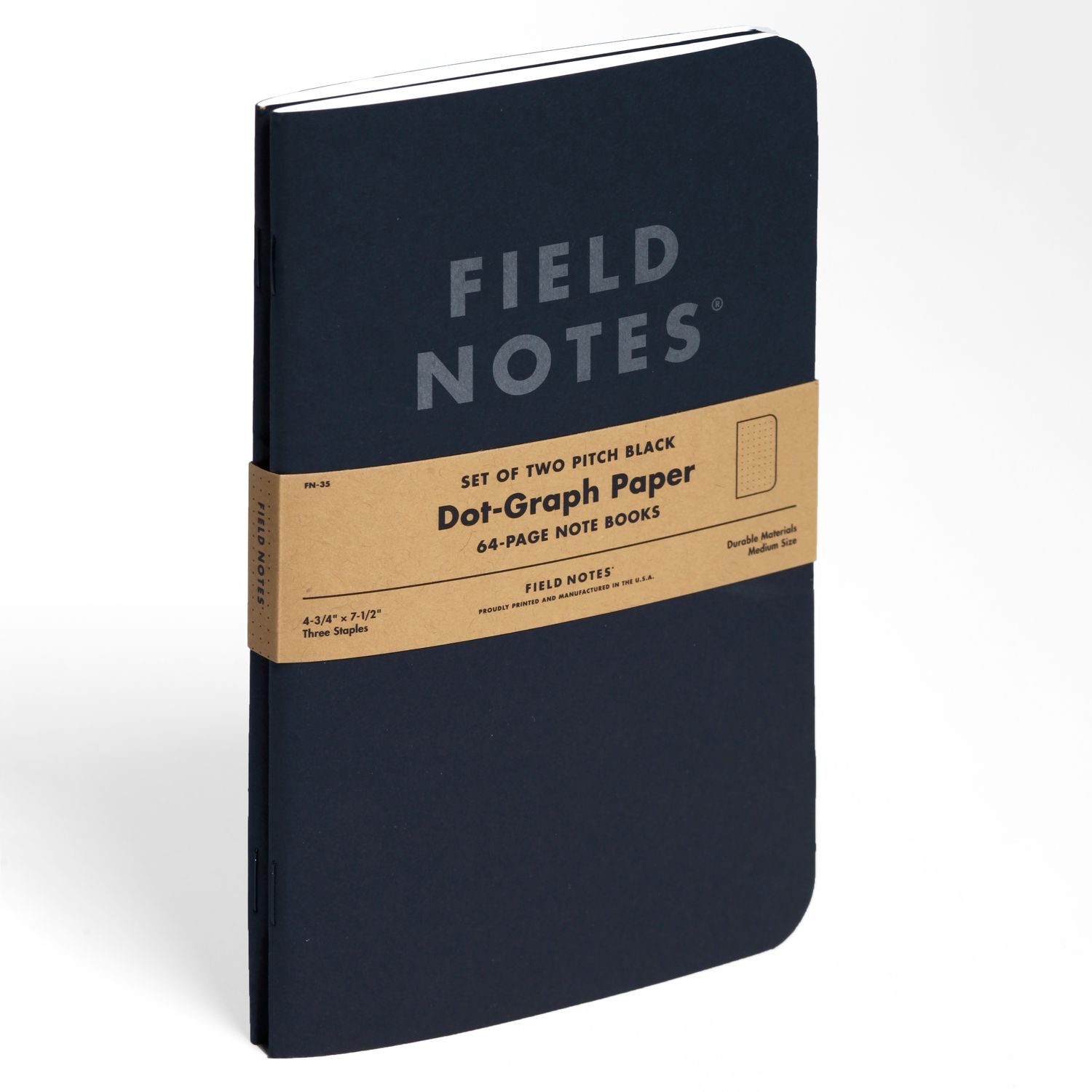 Field Notes Pitch Black Notebook 2-Pack Dot-Graph