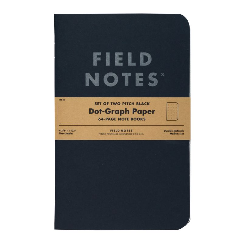 Pitch Black Notebook 2-pack Dot-Graph