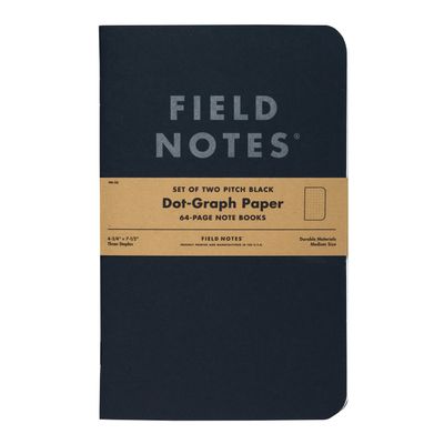 Pitch Black Notebook 2-pack Dot-Graph