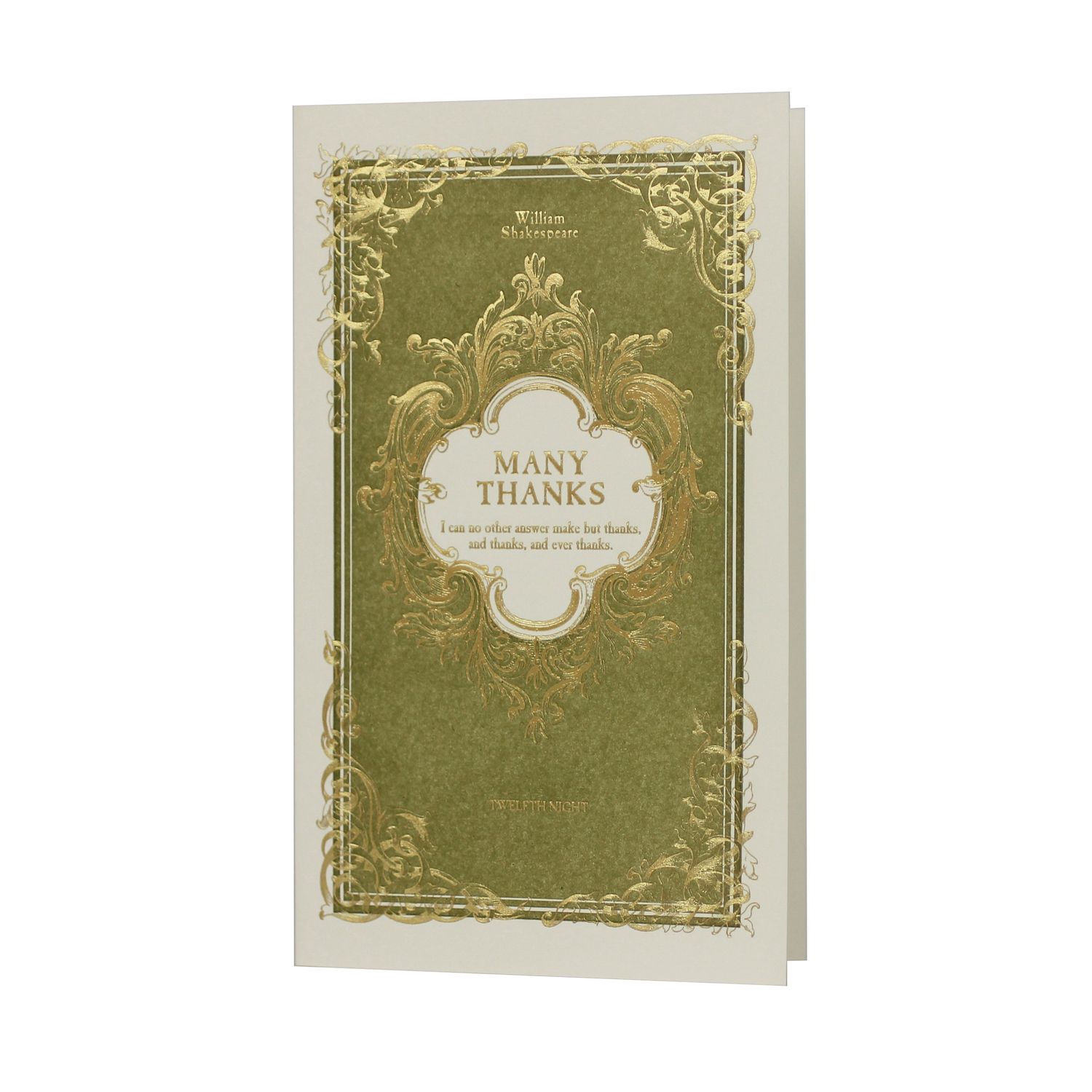 Many Thanks English Literature Letterpress Card, Size: Single