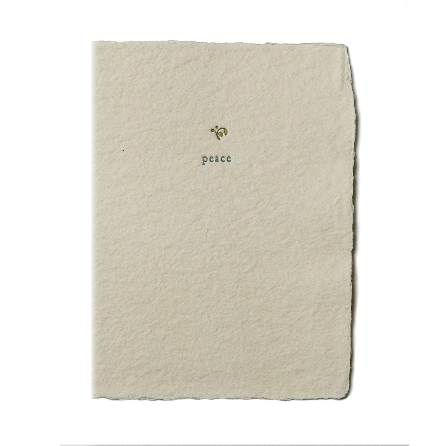 Peace Small Salutation Letterpress Card, Size: Single