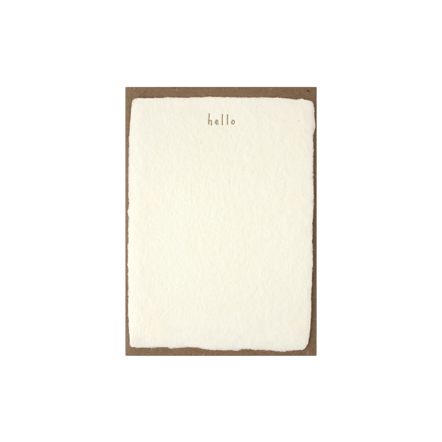Hello Handmade Paper Deckled Letterpress Note, Size: Single