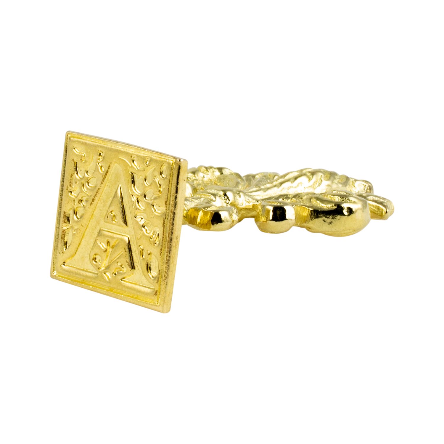 Florentine Brass Square Filigree Wax Seal - Initials, Initials: &quot;a&quot;