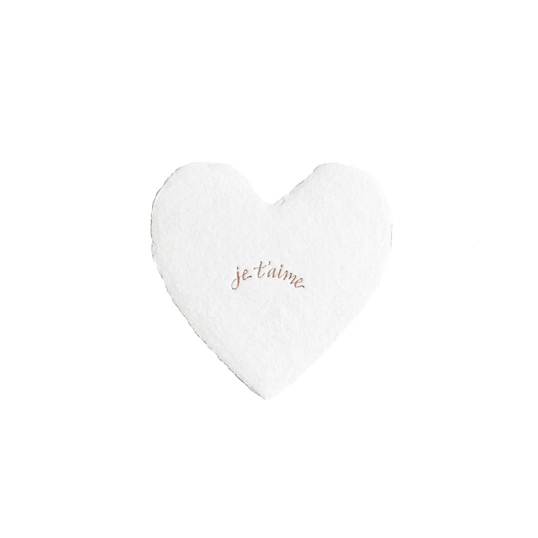 Je T&#39;aime Letterpress Foiled Heart Enclosure, Size: Single