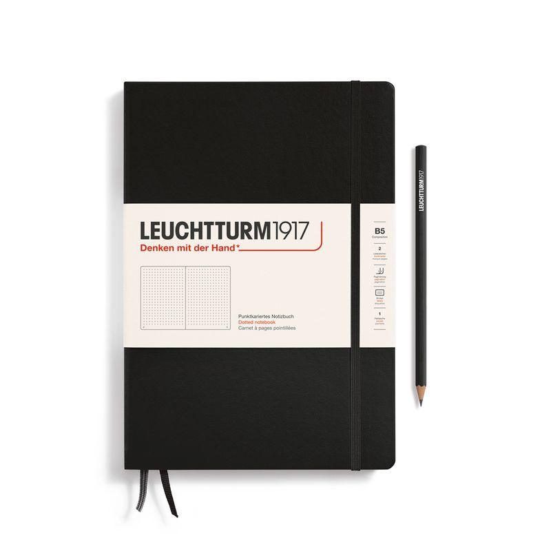 Composition B5 Hardcover Notebook Dotted Black