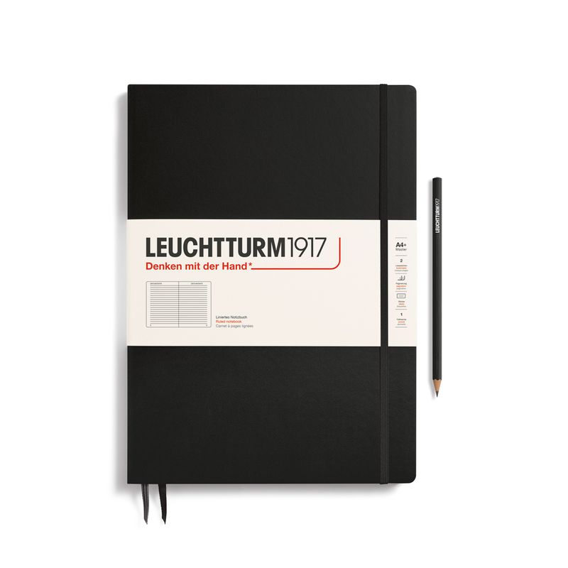 Master Slim (A4+) Hardcover Ruled Black