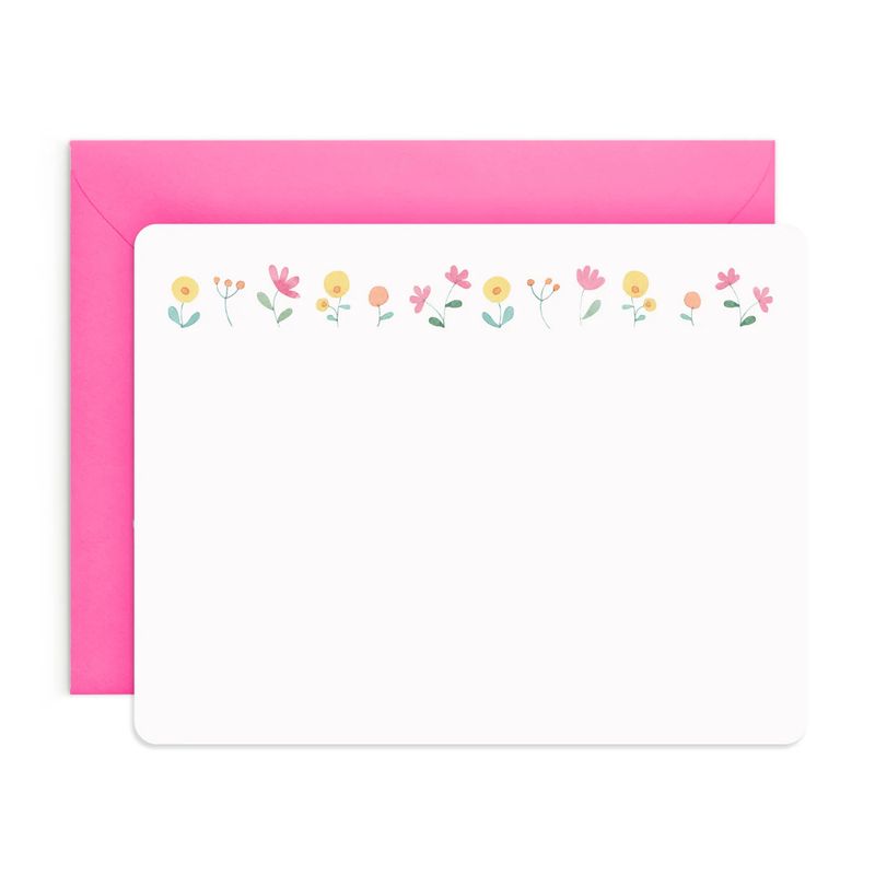 Spring Flowers Flat Notes - Box of 8