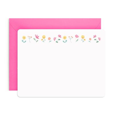 Spring Flowers Flat Notes - Box of 8