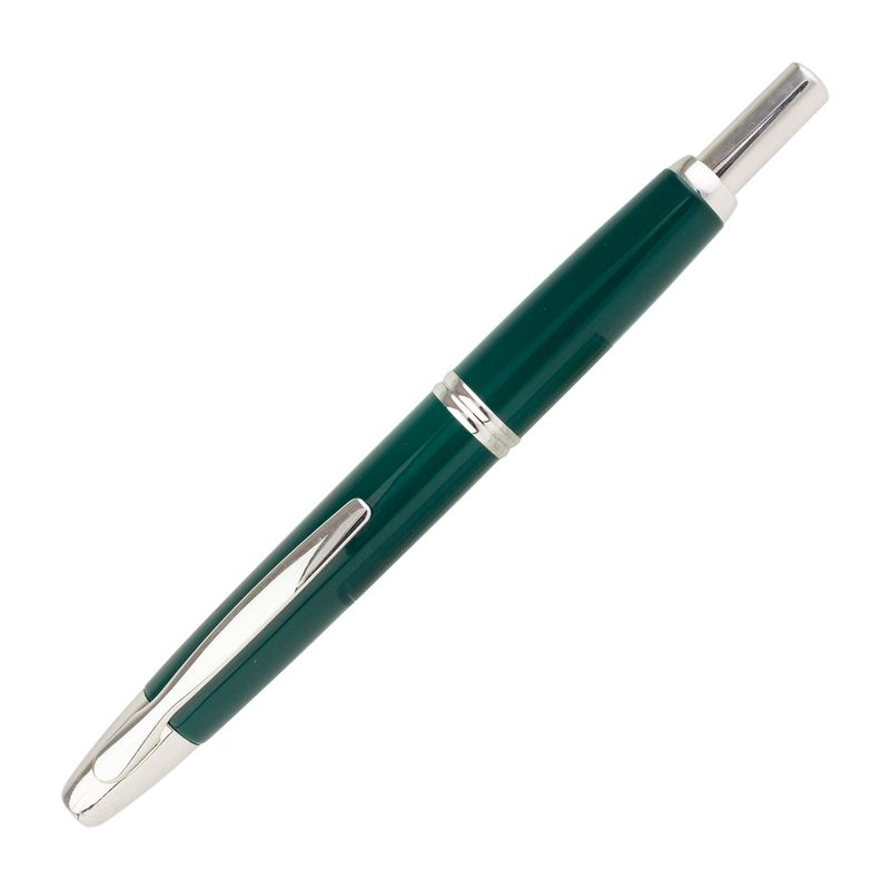 Pilot Capless Green with Rhodium Trim 14kt Medium