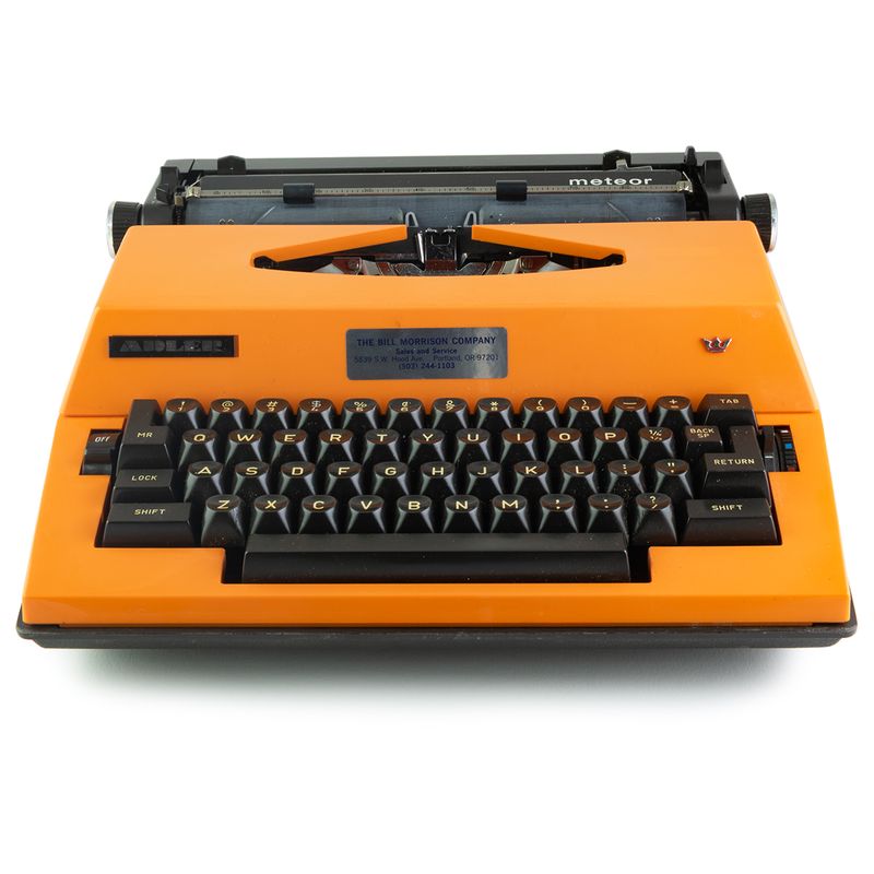 Adler Meteor Orange Electric Typewriter