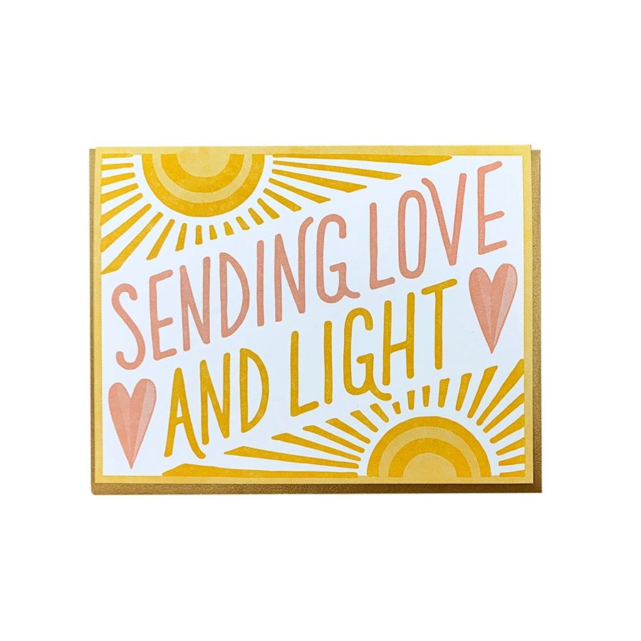 Sending Love &amp; Light Letterpress Card