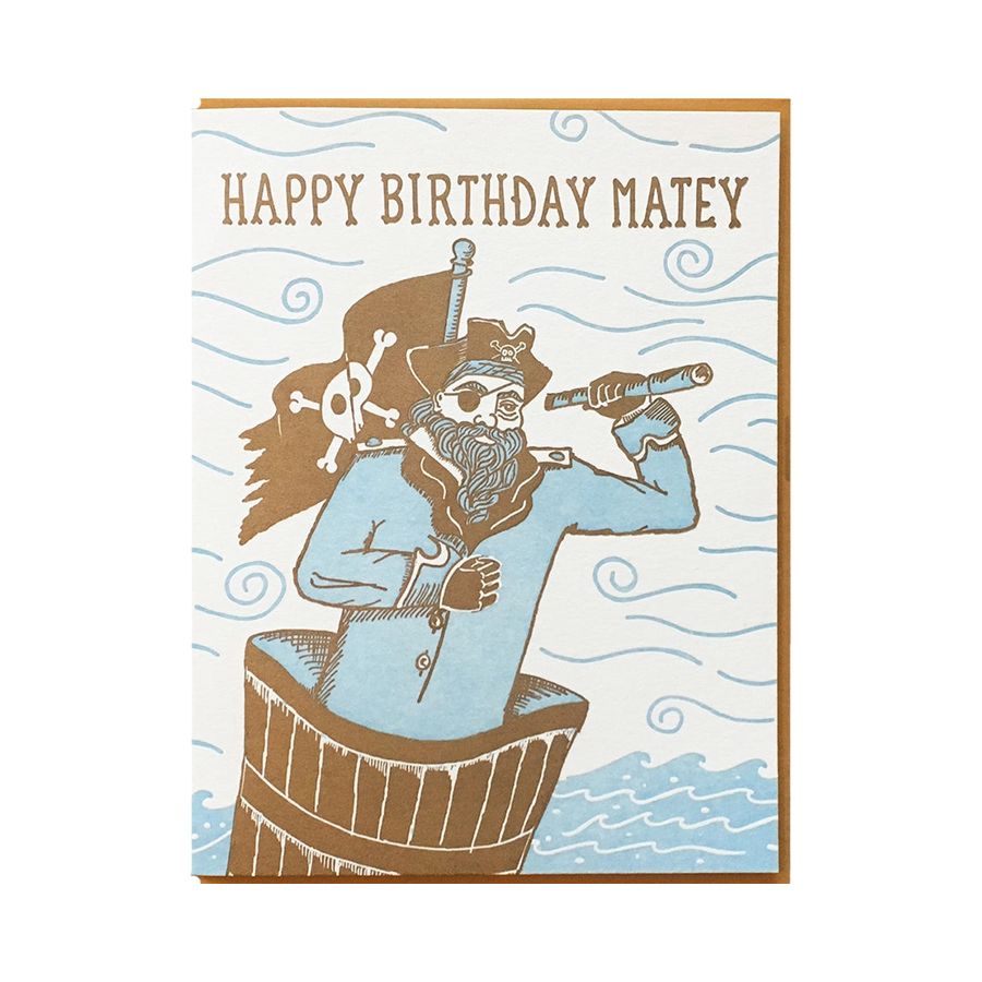 Birthday Matey Letterpress Card