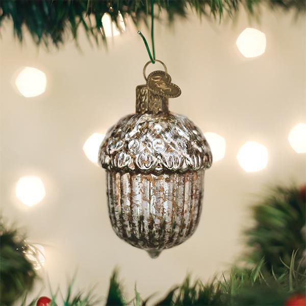 Vintage Acorn Glass Ornament