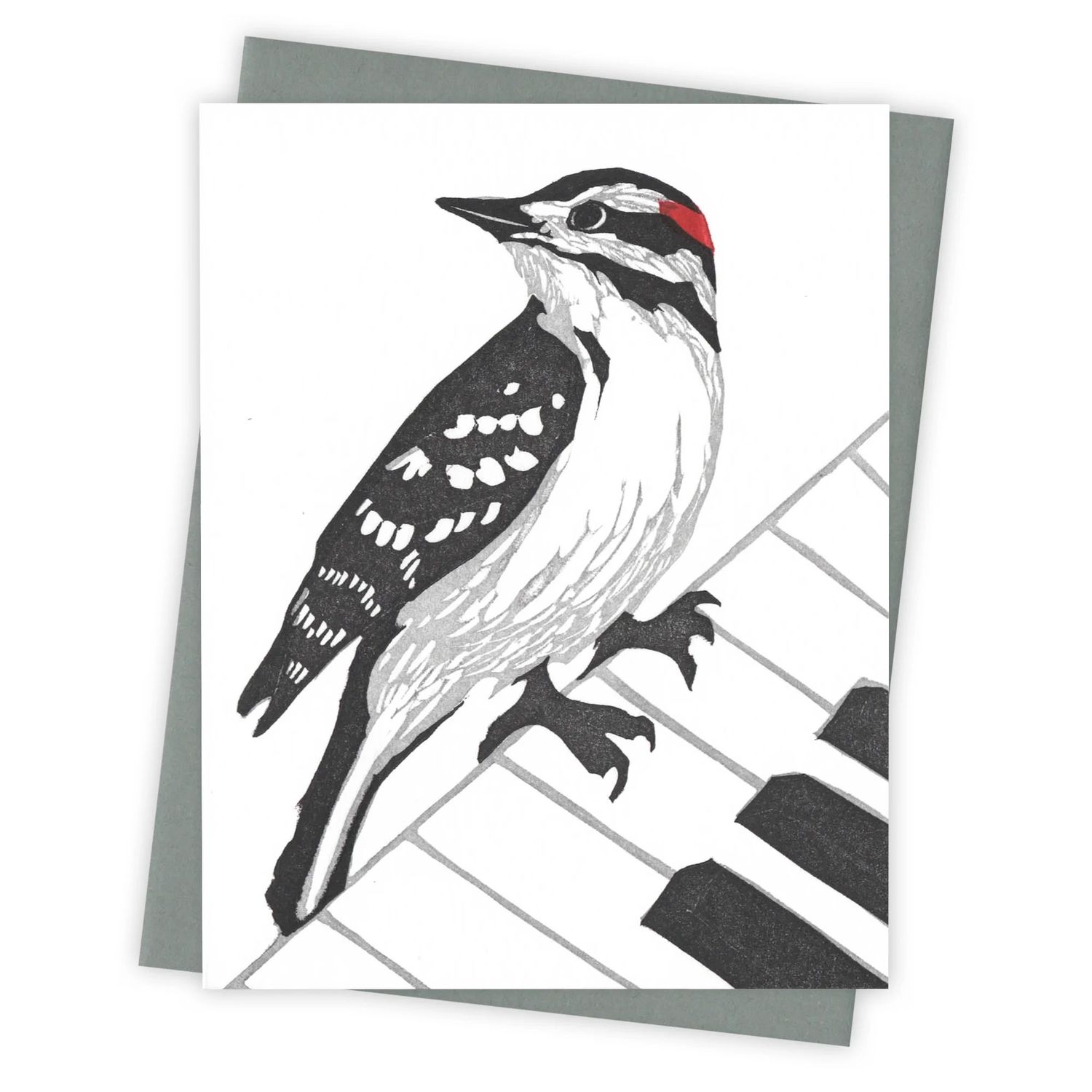 Middle C Woodpecker Letterpress Card