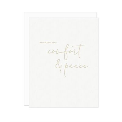 Comfort And Peace Letterpress Card