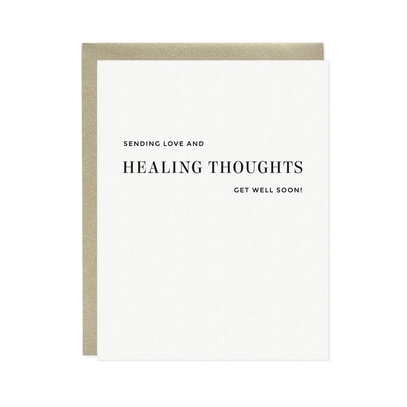 Healing Thoughts Get Well Letterpress Card