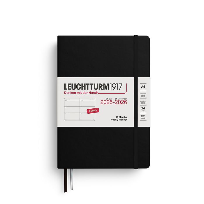 2026 A5 Weekly Planner &amp; Notebook 18 Months Black
